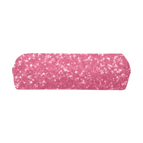 Magenta light pink red faux sparkles glitter Pencil Pouch/Small (Model 1681)