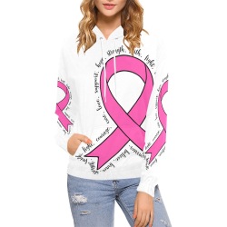 BC Ribbon Hoodie All Over Print Hoodie for Women (USA Size) (Model H13)