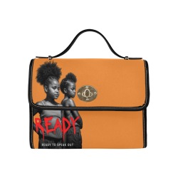 READY Purse Orange Waterproof Canvas Bag-Black (All Over Print) (Model 1641)