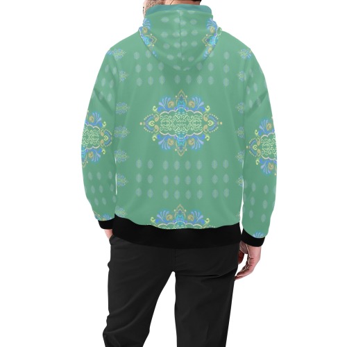 shanti table 3 High Neck Pullover Hoodie for Men (Model H24)