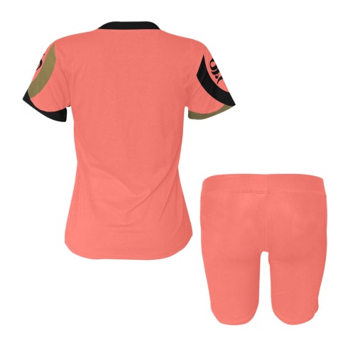 Peach Shirt & Shorts set Women's Short Yoga Set