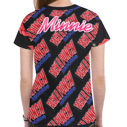 Minnie Pack A Punch Records Logo New All Over Print T-shirt for Women (Model T45)