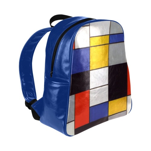 Composition A by Piet Mondrian Multi-Pockets Backpack (Model 1636)