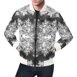 Silver Linings Frost Fractal All Over Print Bomber Jacket for Men (Model H19)