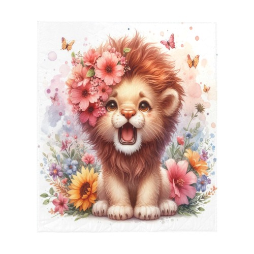 Watercolor Lion 1 Quilt 60"x70"