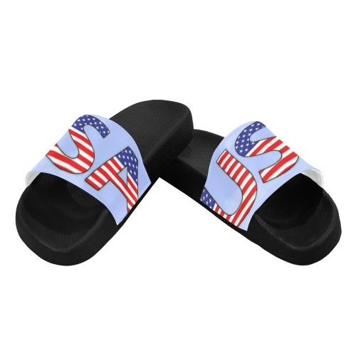 USA image black Women's Slide Sandals (Model 057)