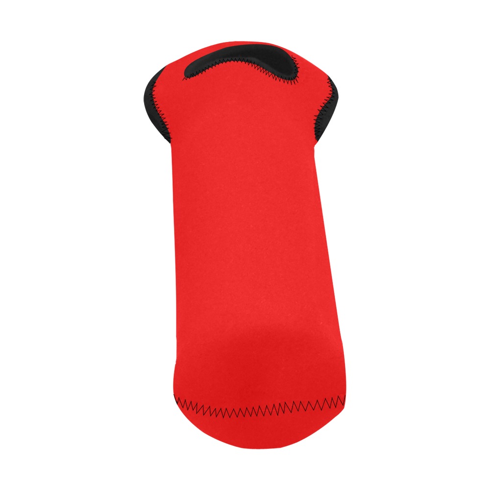 Merry Christmas Red Solid Color Neoprene Wine Bag