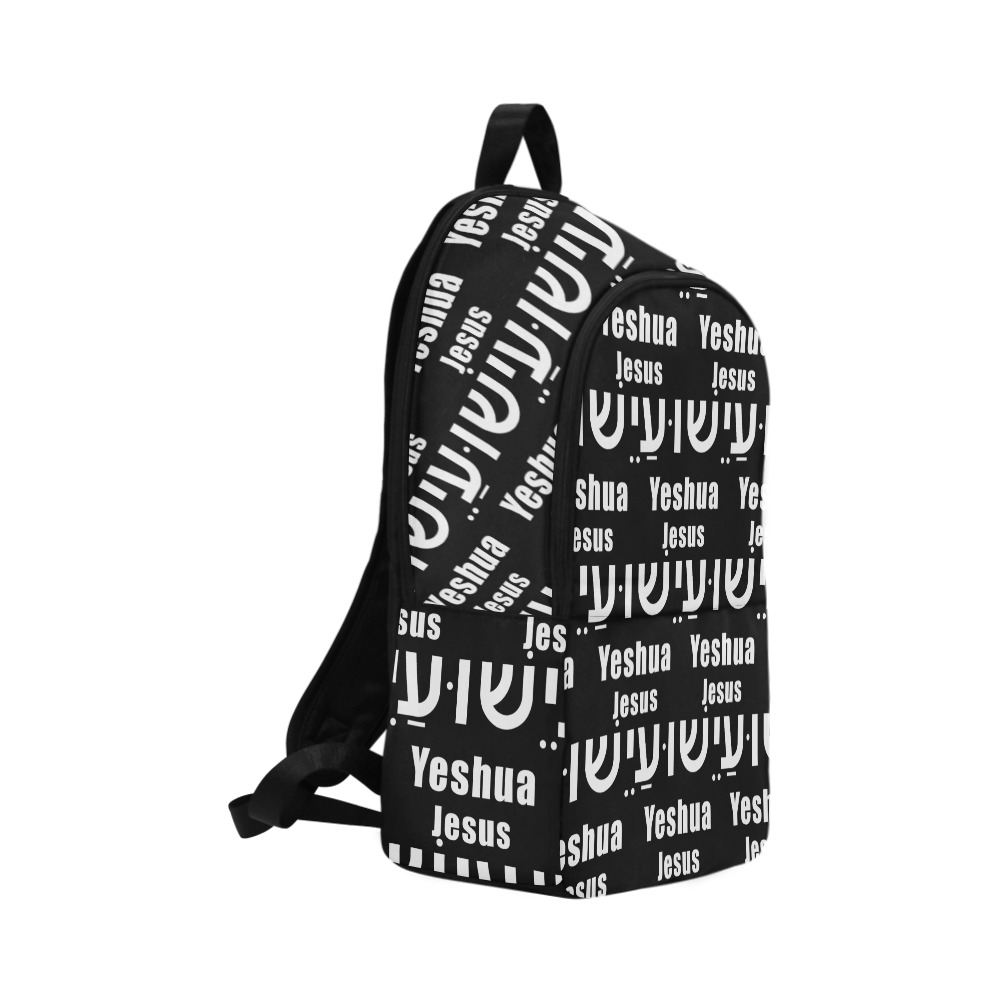 Yeshua Bookbag (White text) Fabric Backpack for Adult (Model 1659)