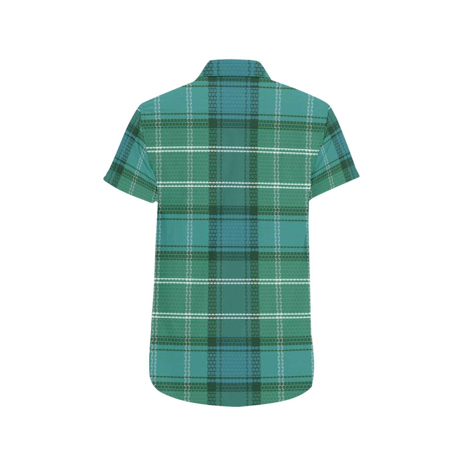 Beautiful Green Tartan Men's Short Sleeve Shirt with Chest Pocket (Model T53)