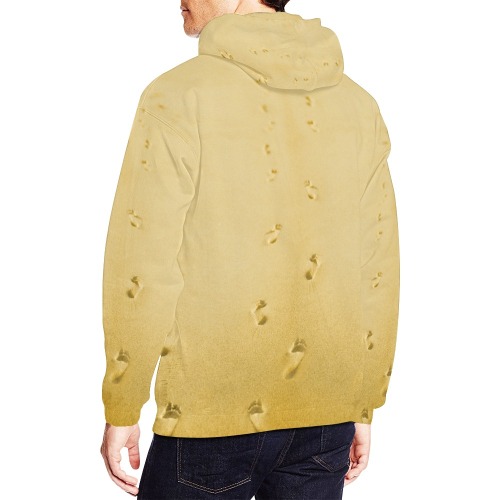 feet on the beach-gold All Over Print Hoodie for Men (USA Size) (Model H13)