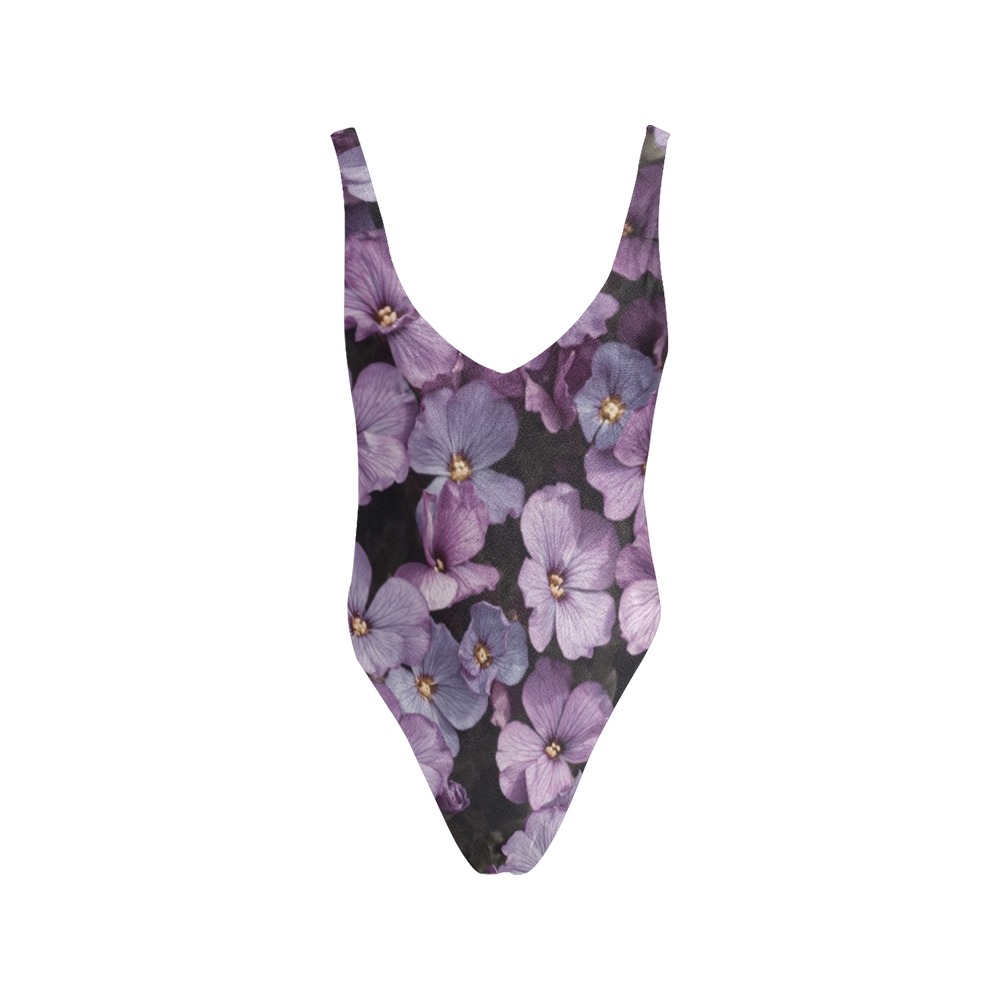 Violets Sexy Low Back One-Piece Swimsuit (Model S09)