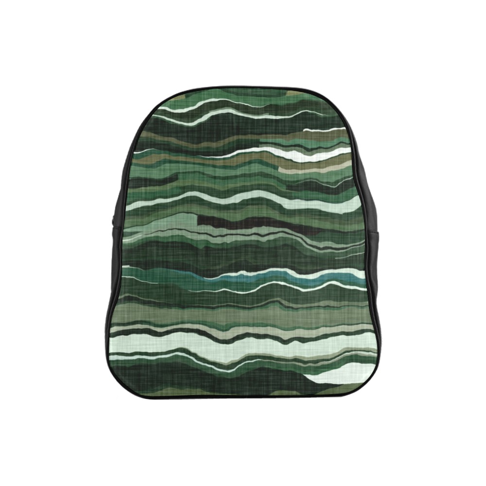 Camo brushstrokes green 3 School Backpack (Model 1601)(Small)