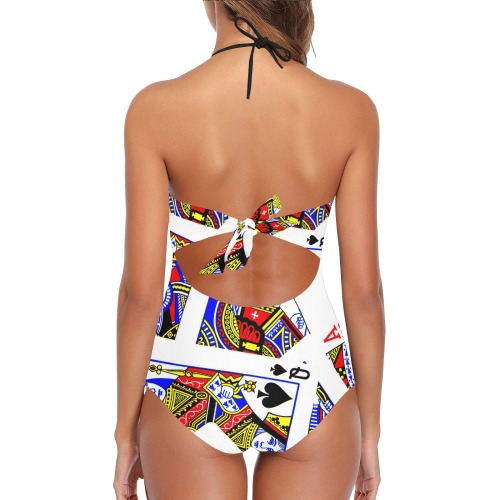 PLAYING CARDS-2 Lace Band Embossing Swimsuit (Model S15)