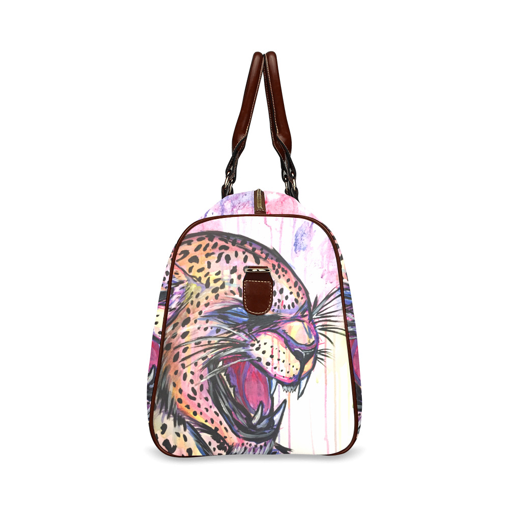 Leopard Scream Waterproof Travel Bag/Large (Model 1639)