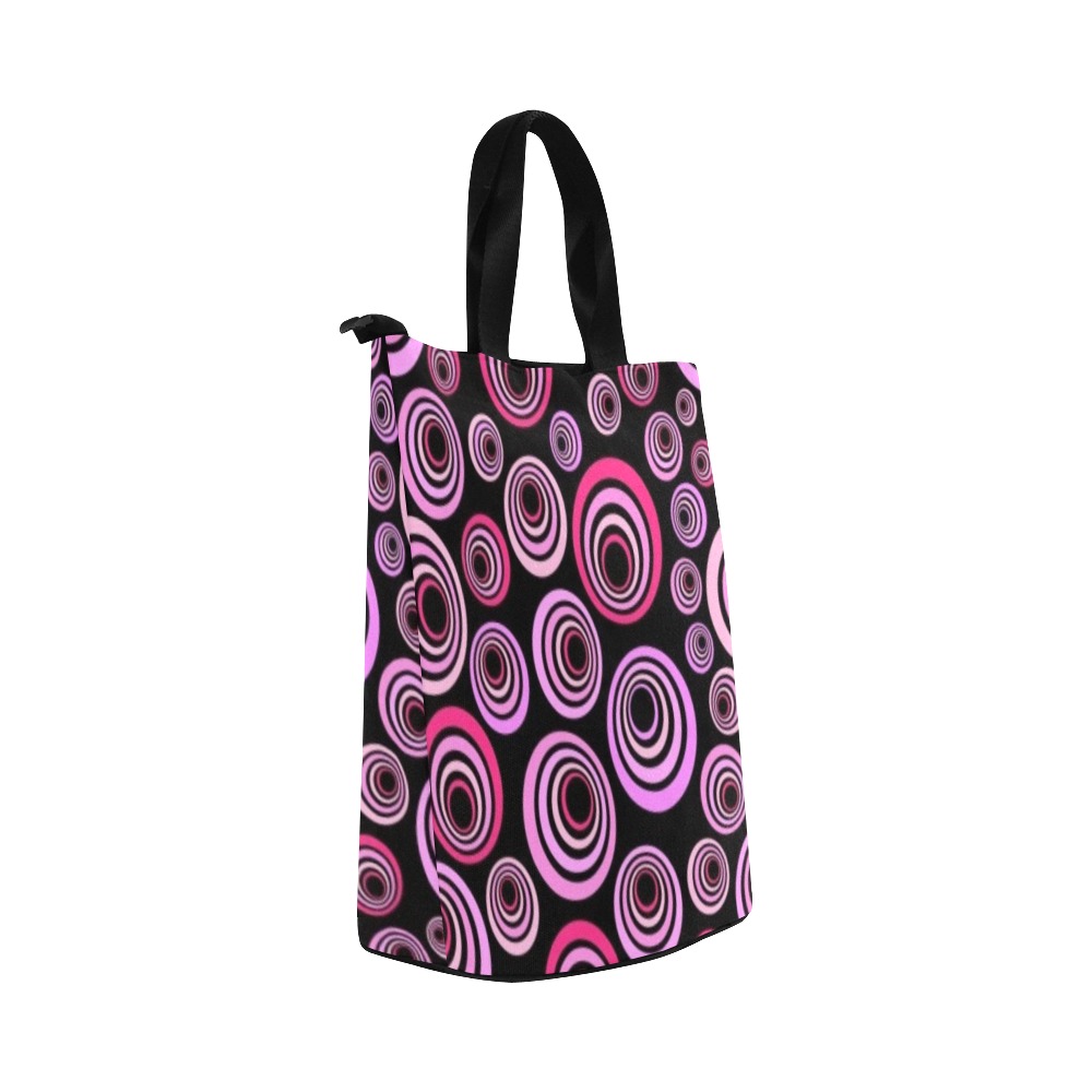 Retro Psychedelic Pretty Pink Pattern Nylon Lunch Tote Bag (Model 1670)