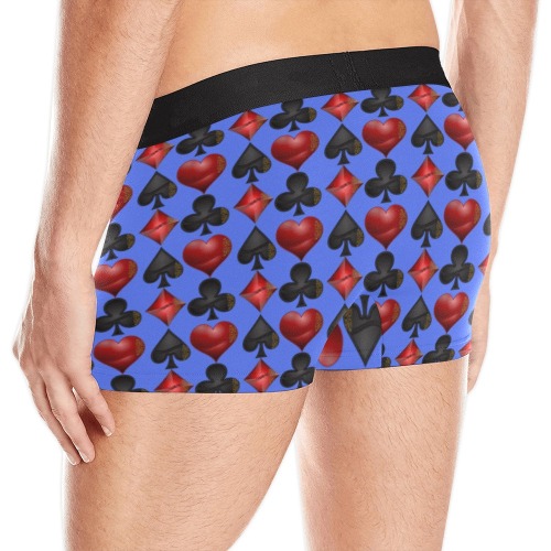 Las Vegas Black and Red Card Shapes / Blue Men's All Over Print Boxer Briefs (Model L10)