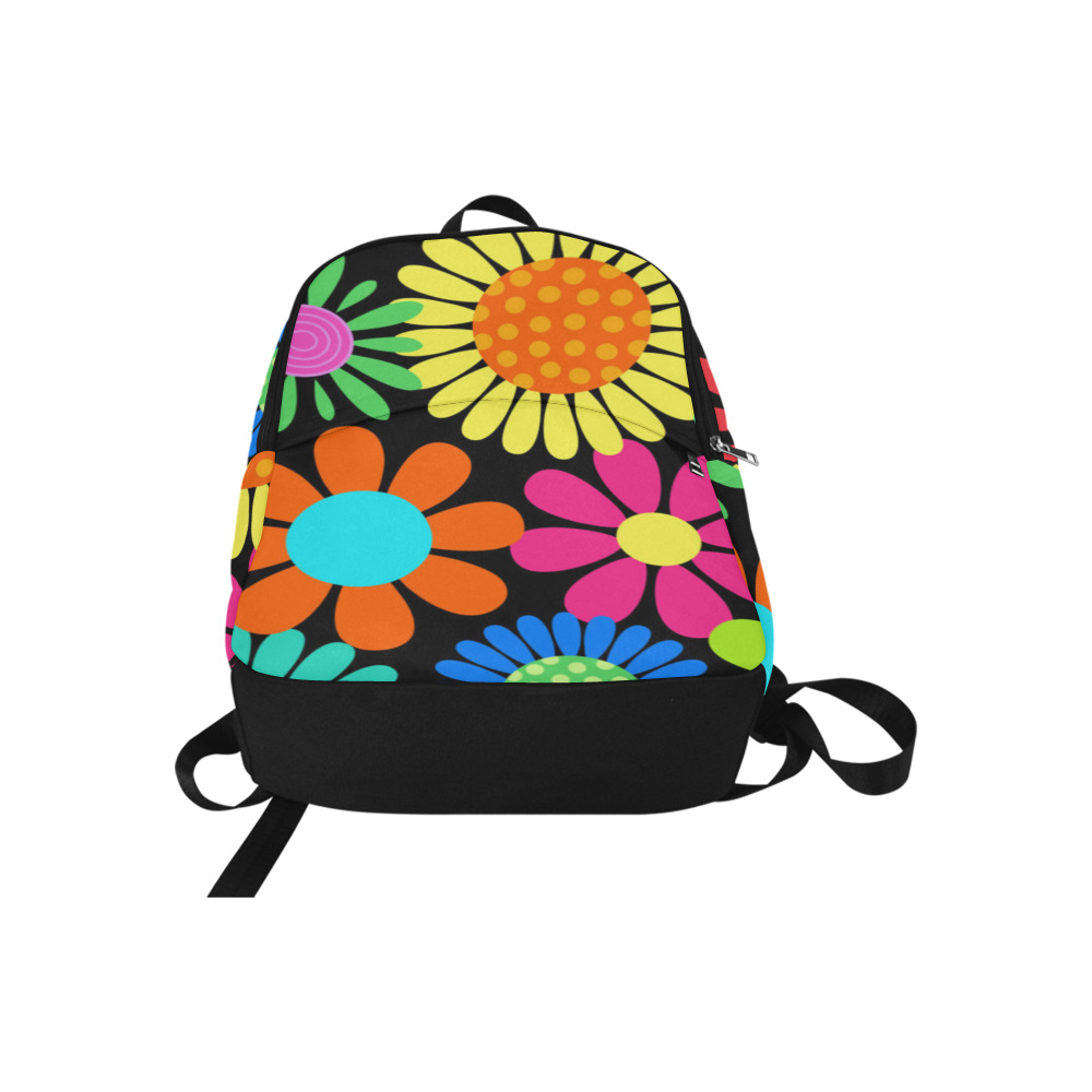 Retro Daisy Flower Power Sixties Hippy Pattern Fabric Backpack for Adult (Model 1659)