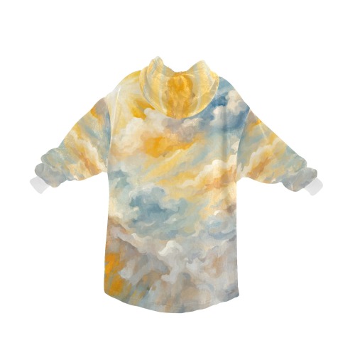Sun is shining above the colorful clouds cool art Blanket Hoodie for Men