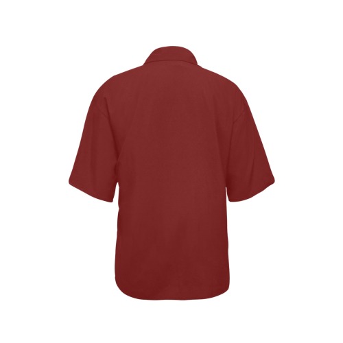 Burgundy Wine Red All Over Print Hawaiian Shirt for Women (Model T58)