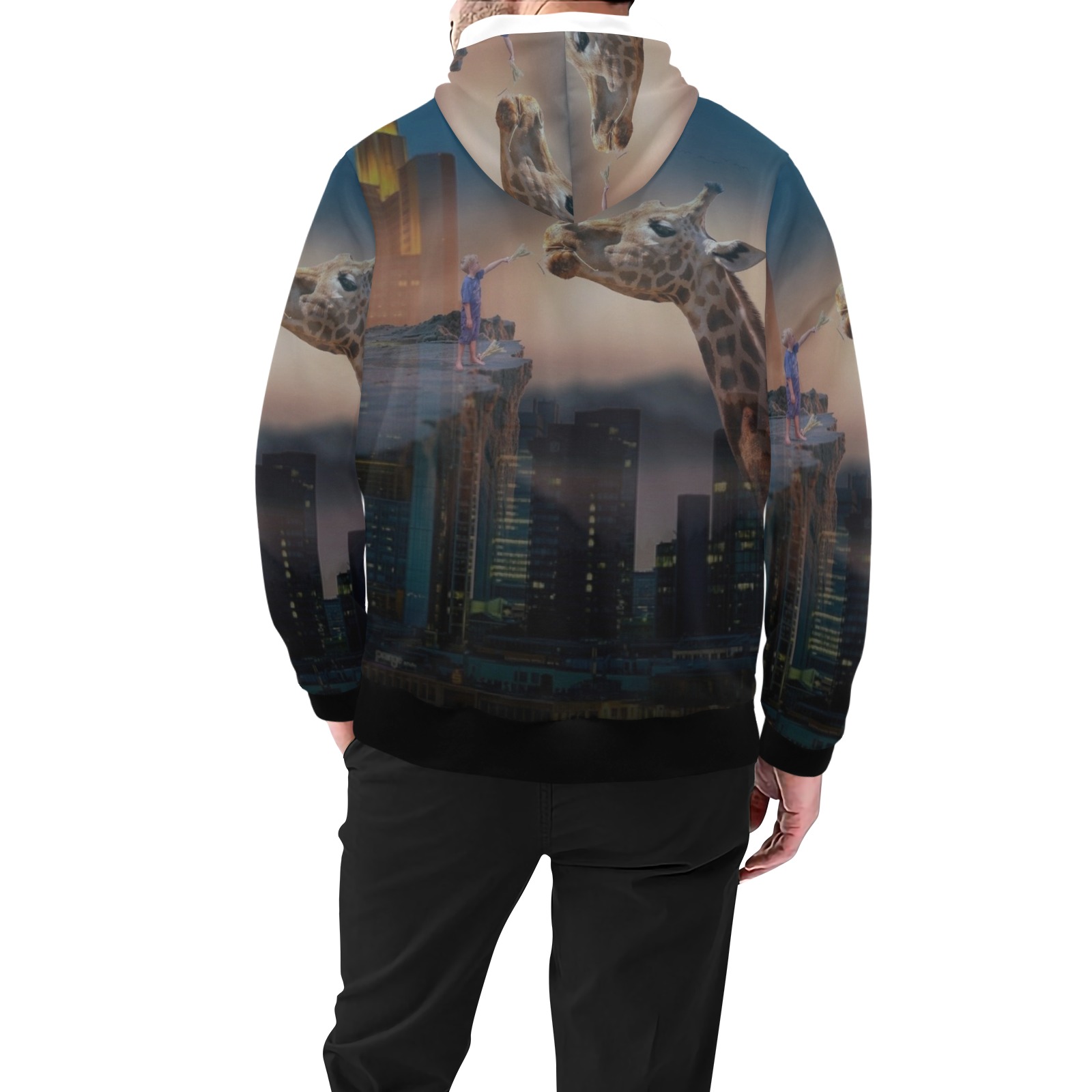 beautiful High Neck Pullover Hoodie for Men (Model H24)