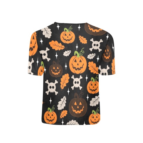 Halloween Tee Little Girls' All Over Print Crew Neck T-Shirt (Model T40-2)