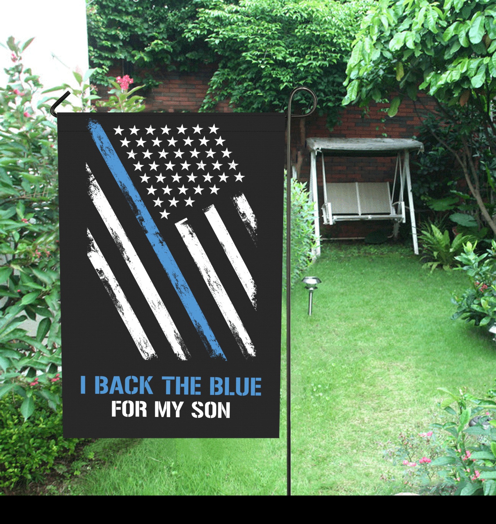 I Back The Blue For My Son Garden Flag 28''x40'' （Without Flagpole）