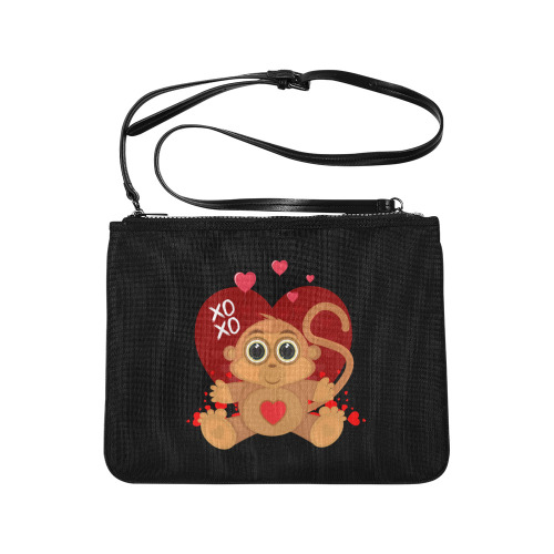 Valentine's Day Monkey Slim Clutch Bag (Model 1668)