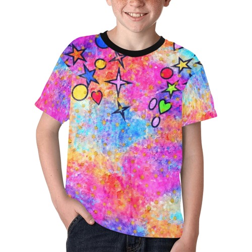 Color Stars Pop Art by Nico Bielow Kids' All Over Print T-shirt (Model T65)