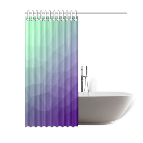 Purple green ombre gradient geometric mesh pattern Shower Curtain 60"x72"