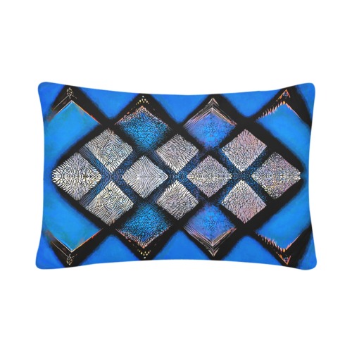 blue and silver diamond's Custom Pillow Case 20"x 30" (One Side) (Set of 2)