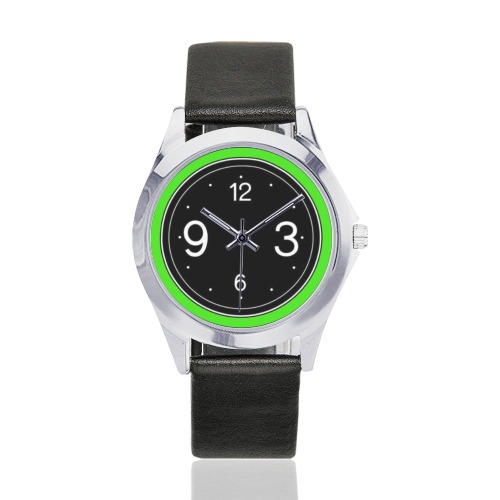 bb g6y5 Unisex Silver-Tone Round Leather Watch (Model 216)