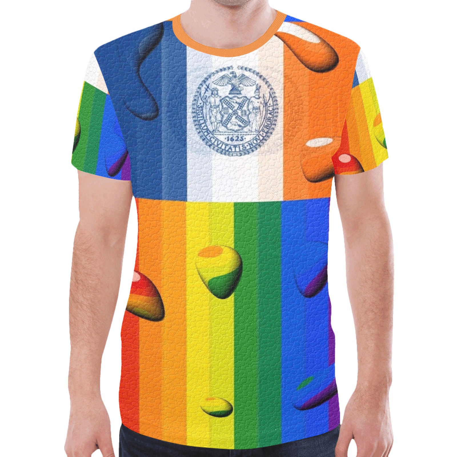 New York Pride Flag Pop Art by Nico Bielow New All Over Print T-shirt for Men (Model T45)
