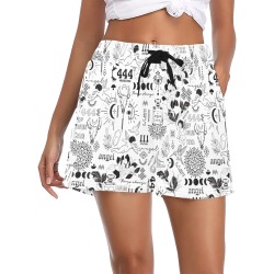 Positive pattern tattoos BW Women's Casual Board Shorts (Model L54)