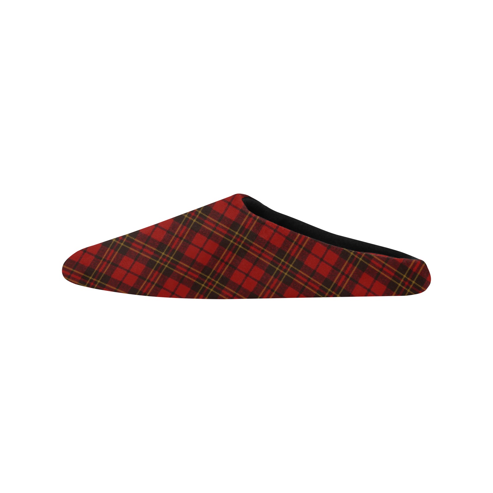Red tartan plaid winter Christmas pattern holidays Men's Non-Slip Cotton Slippers (Model 0602)