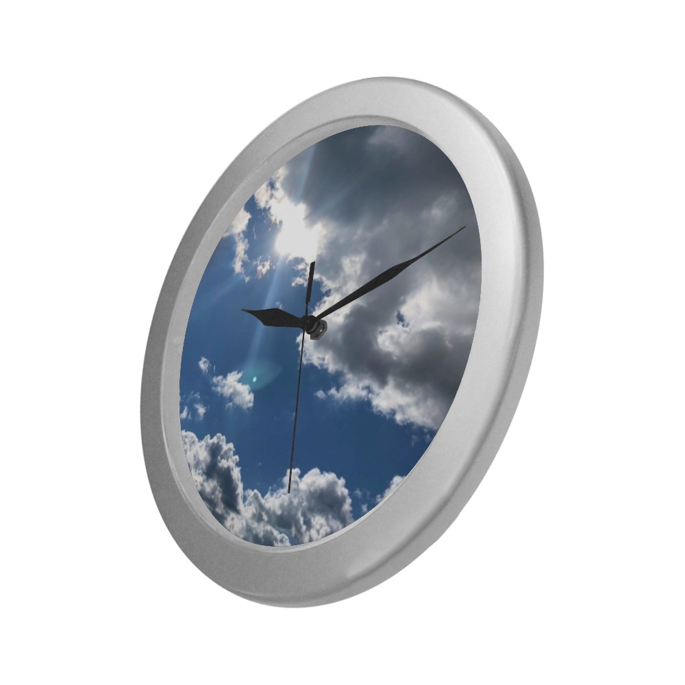 nice bright day Silver Color Wall Clock