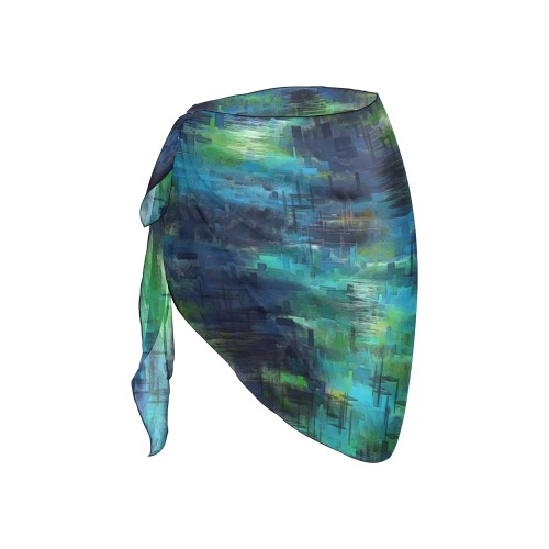 Painted Abstract Landscape Beach Sarong Wrap