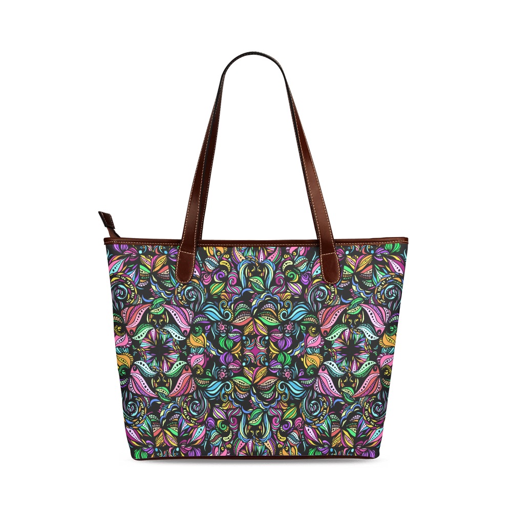 Whimsical Blooms Shoulder Tote Bag (Model 1646)