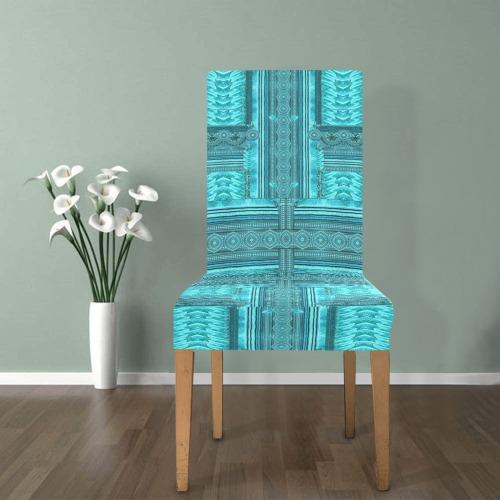 greec mosaic blue turquoise Chair Cover (Pack of 6)