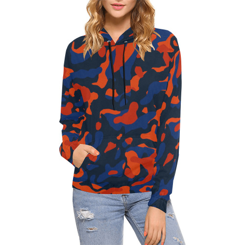 Exotic Basic Camo Pattern All Over Print Hoodie for Women (USA Size) (Model H13)