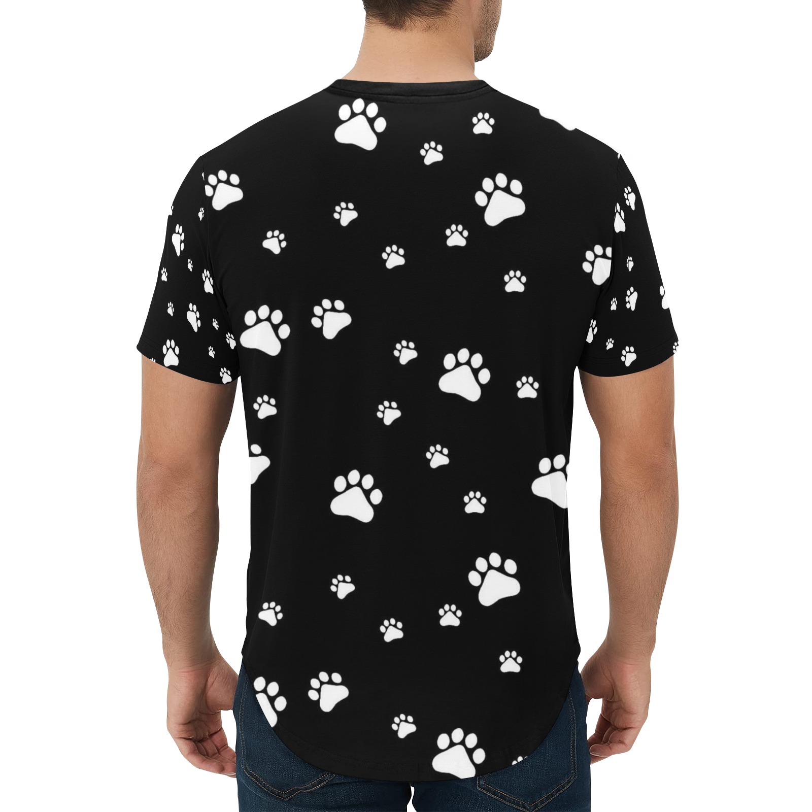 Puppy Style by Fetishworld Men's All Over Print Curved Hem T-Shirt (Model T76)
