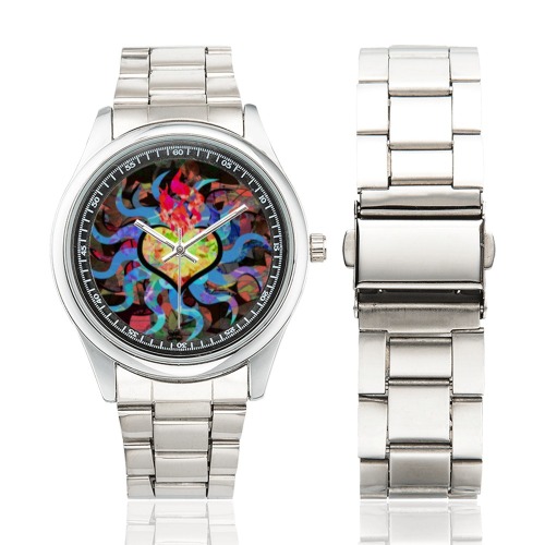 Burning Star Custom design from Blue Colleen Studios for MacAi Men's Stainless Steel Watch(Model 104)