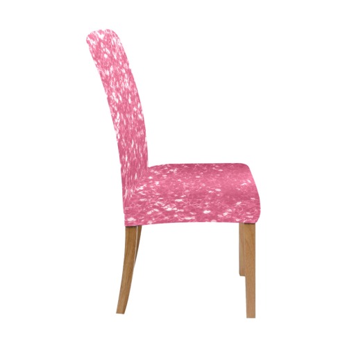 Magenta light pink red faux sparkles glitter Removable Dining Chair Cover