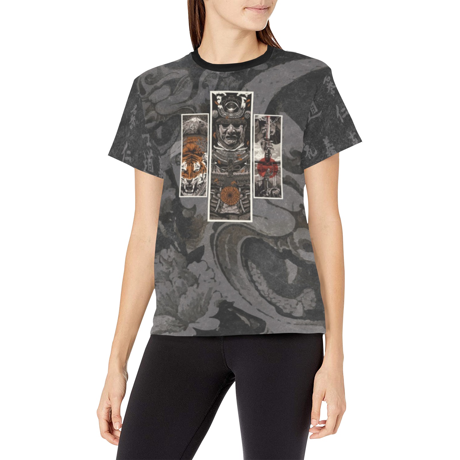 Mitos Japoneses Women's All Over Print Crew Neck T-Shirt (Model T40-2)