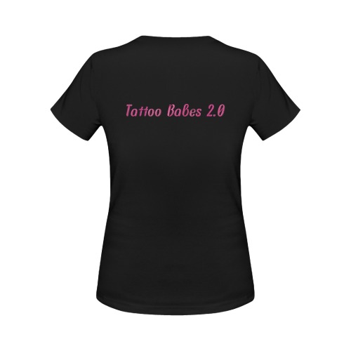 TATTOO BABES 2.0sm - Pink #1 F&B (Black) Ladies Women's Classic T-Shirt (Model T17）
