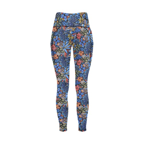 Talavera Bouquet Women's All Over Print Leggings with Pockets (Model L56)