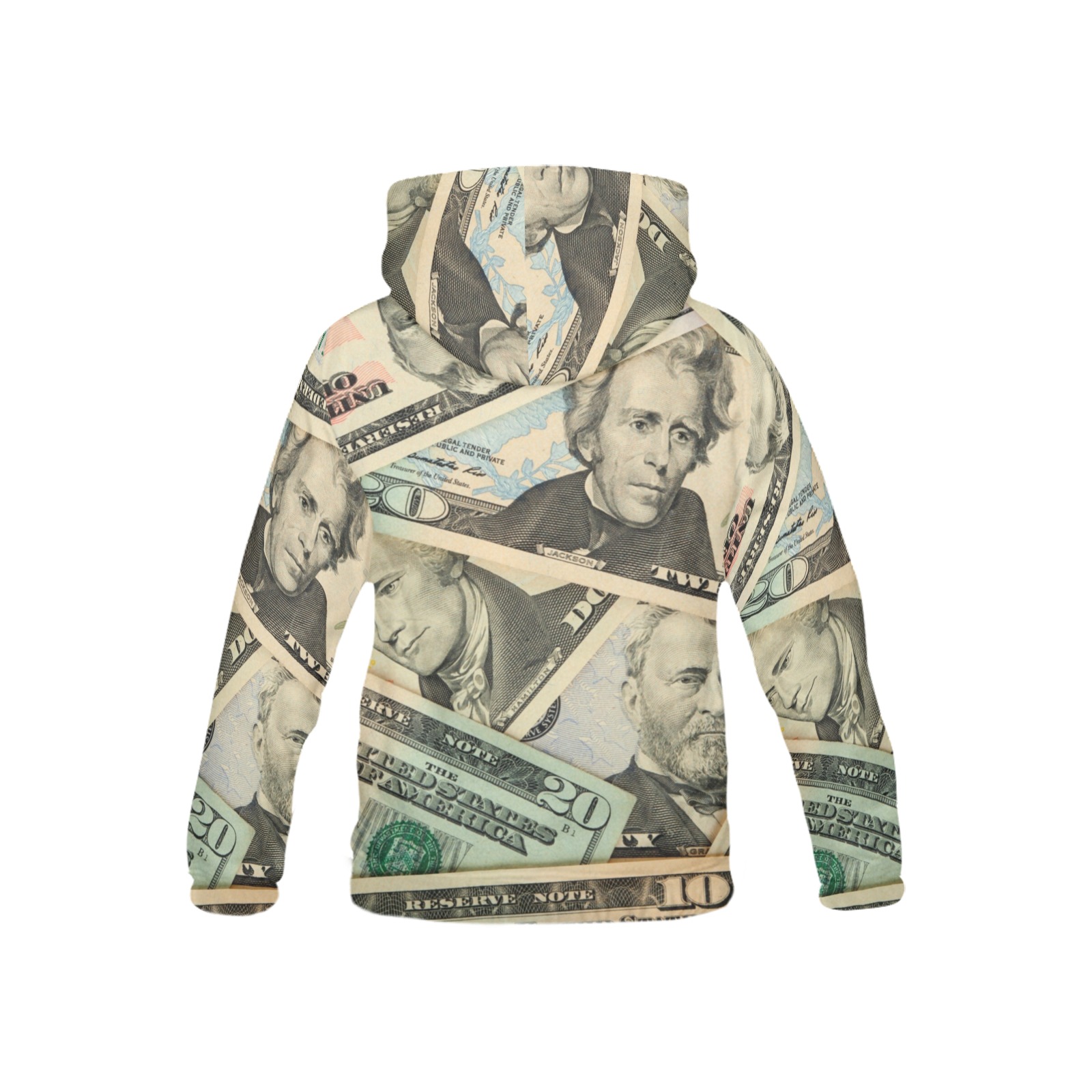 US PAPER CURRENCY All Over Print Hoodie for Kid (USA Size) (Model H13)