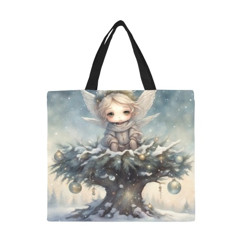 Little Christmas Angel All Over Print Canvas Tote Bag/Large (Model 1699)