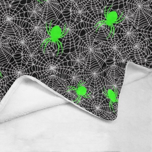 Neon Green Spiders And Web Ultra-Soft Micro Fleece Blanket 60"x80"