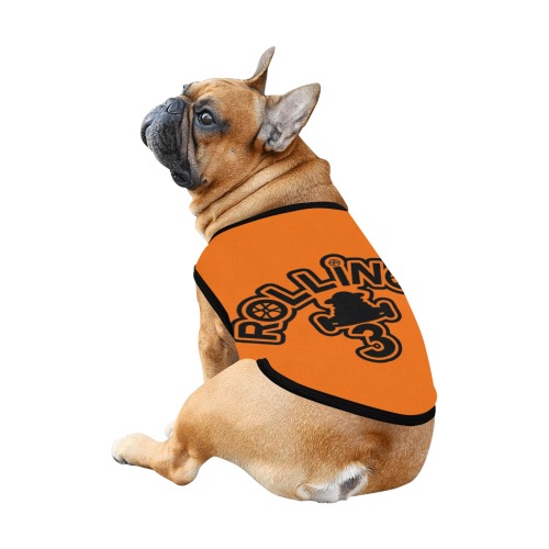 RollinOn3 Orange Doggie Tee All Over Print Pet Tank Top