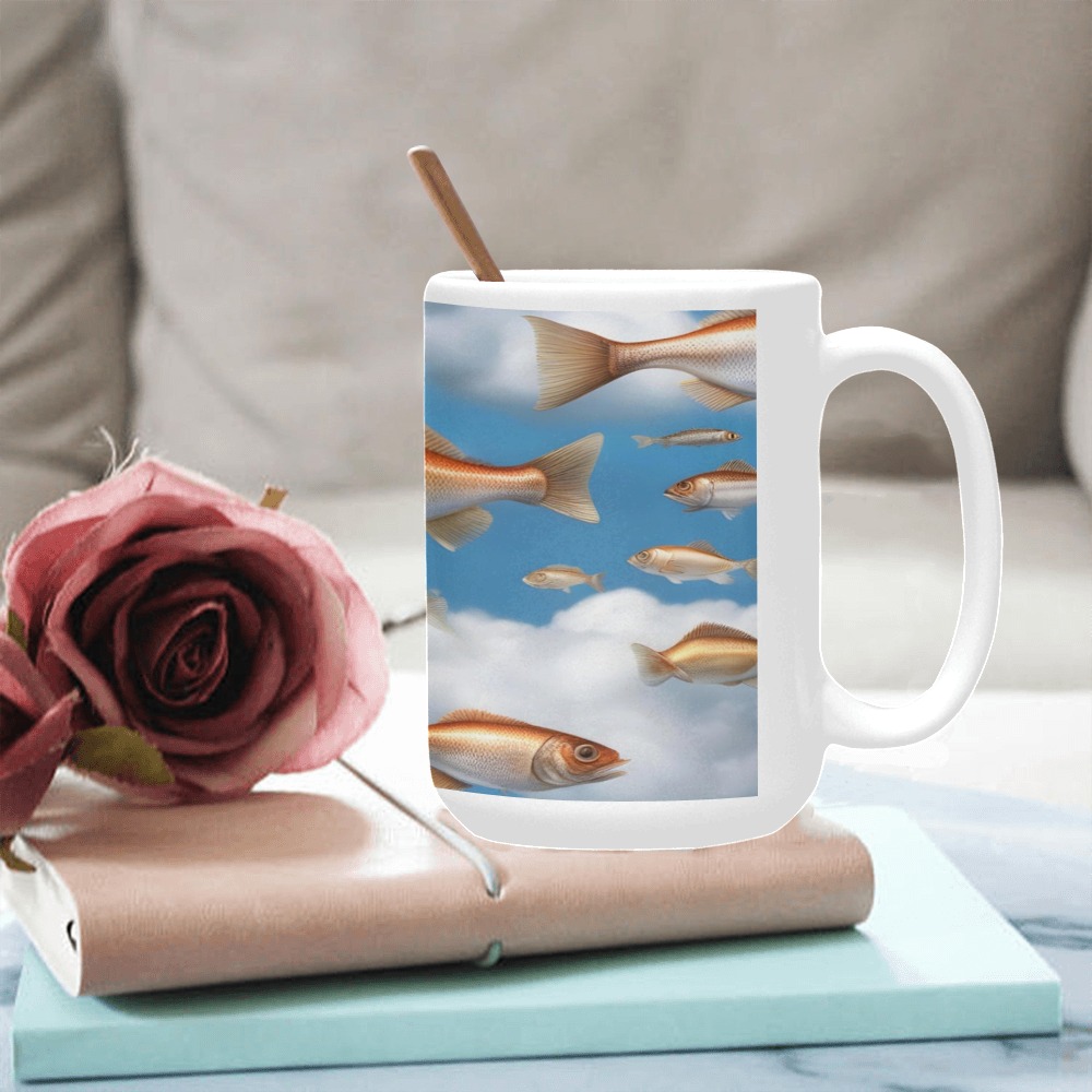 Raining Fish Custom Ceramic Mug (15OZ)